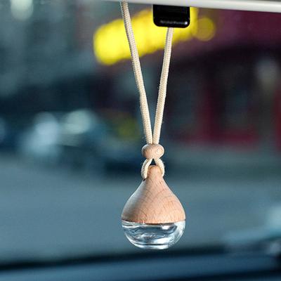 6ml Water Drop Shape Glass Car Perfume Bottle with Lanyard Interior Clear Aromatherapy Empty