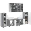 6 Piece Bathroom Furniture Set Grey Sonoma Engineered Wood & Glass