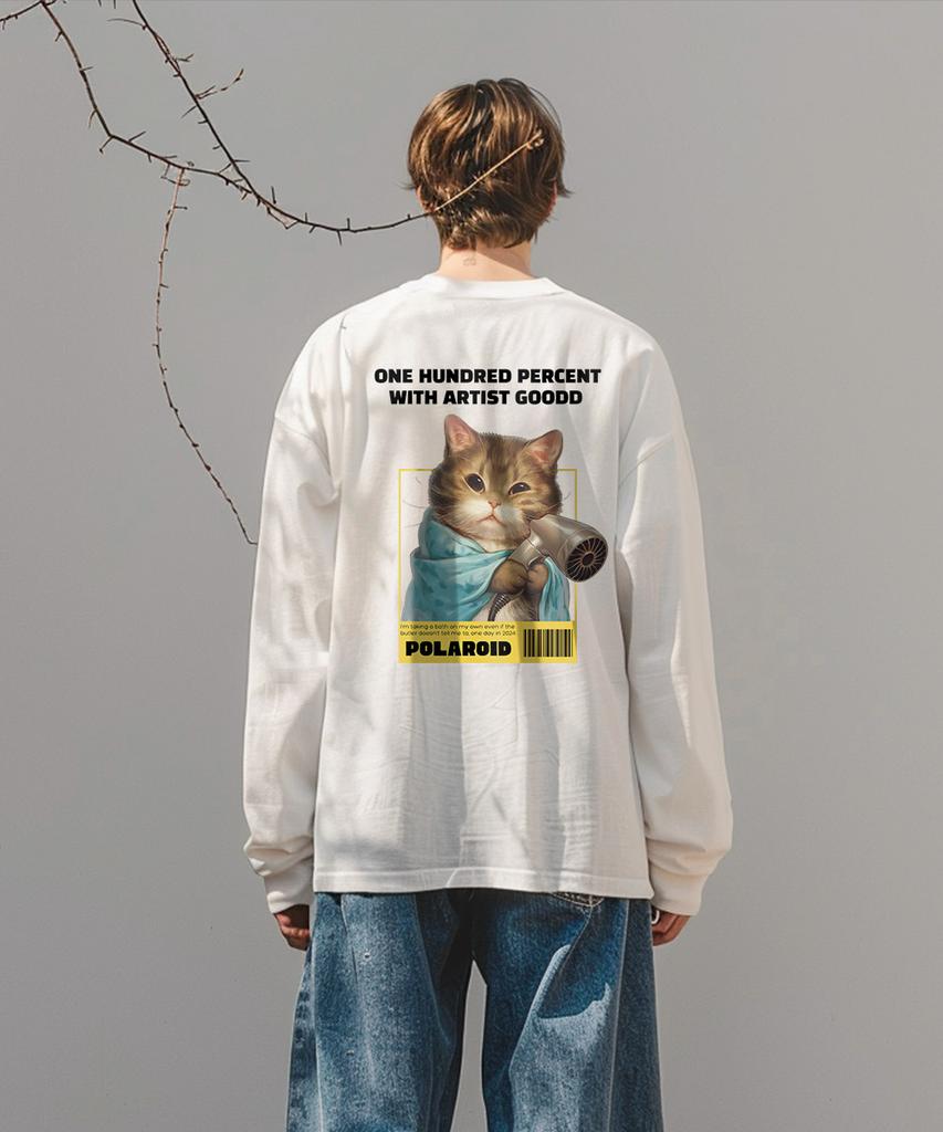 OHP Ohpxgoodd B Polaroid Crew Neck Long Sleeve T-Shirt