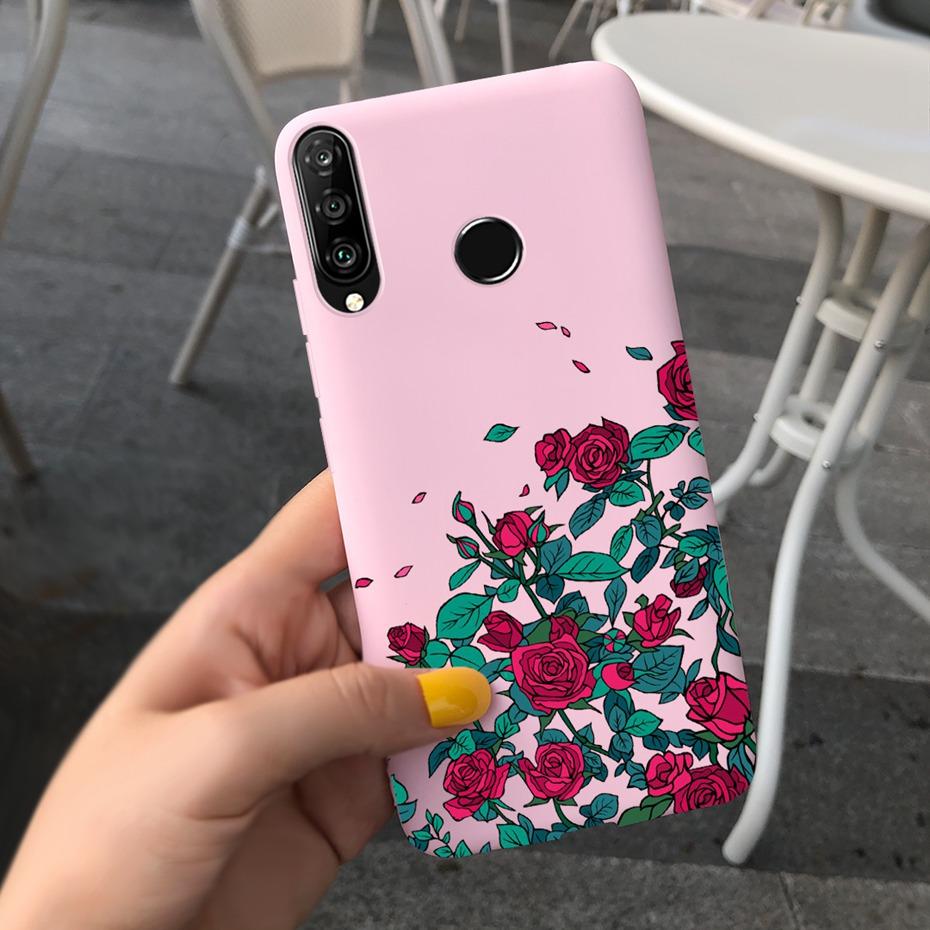 For Huawei P30 Lite Phone Case Flower Girl Pattern Soft Silicon Cover For Huawei P30 Pro Lite Case Cute Funda P 30 P30lite Cases