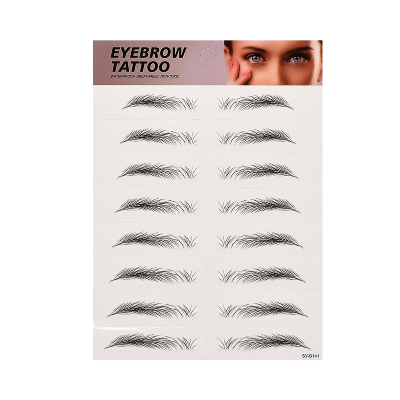 

Татуировки Наклейки для бровей Водонепроницаемые Перманентные брови 3D Имитация татуировки бровей 3D Волосы 141 чёрный