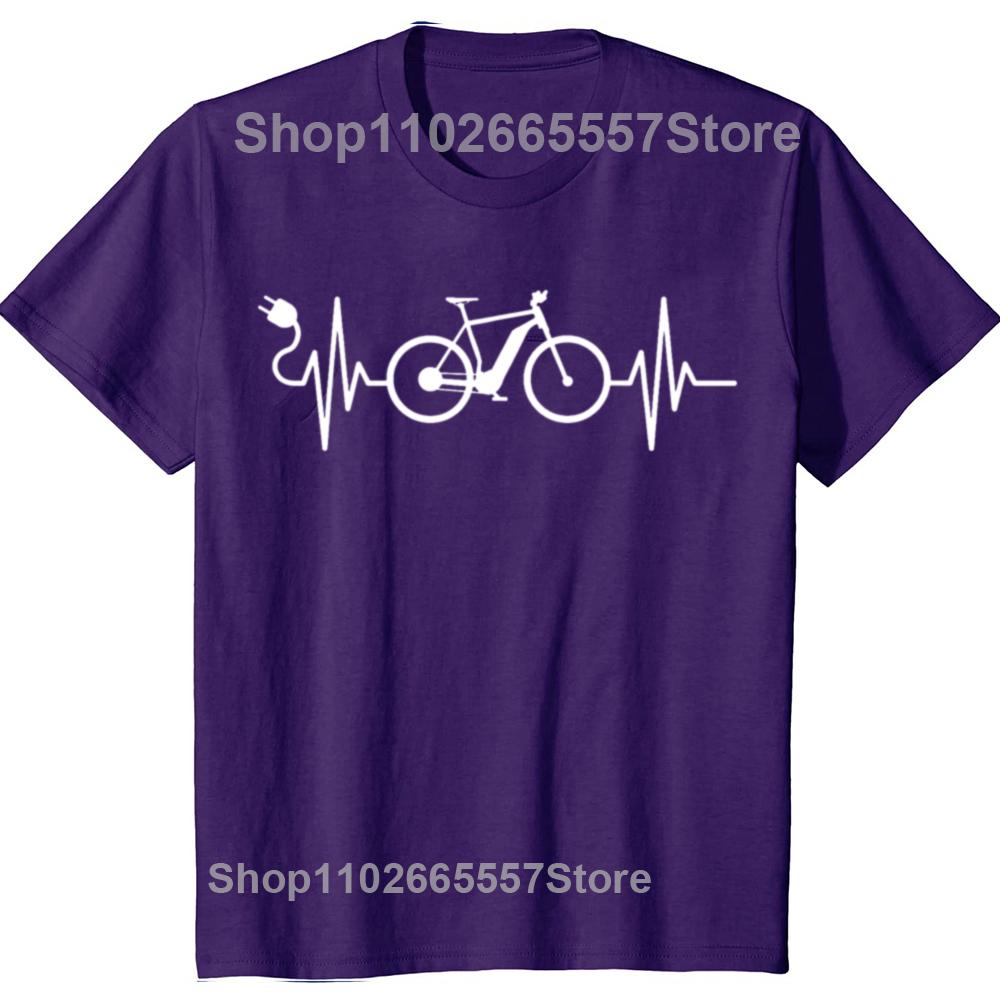 Funny Cycling Electric Bicycle Cyclist EBike Graphic Tshirts Men Womens Fashion Casual 100 Cotton Loose Oversized T Shirt