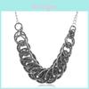 Vintage Alloy Geometric Necklace With Water Wave Chain For Fashion Enthusiasts