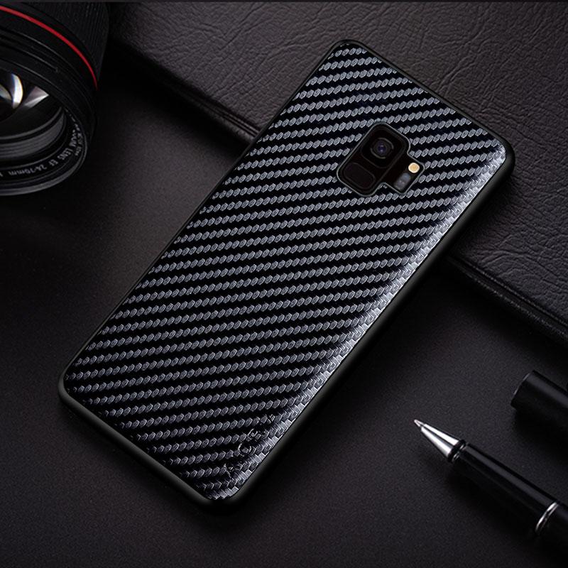 

Carbon Fibre Shockproof Slim Case for Samsung Galaxy S9 S8 Plus Non-Slip Full Body Protective Phone Case Galaxy S9 чёрный