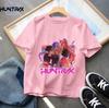 Huntrix Kpop Demon Hunters T-shirt för Pojkar Flickor Sommar Rundhalsad Kortärmad T-shirts Mode Barn T-shirt