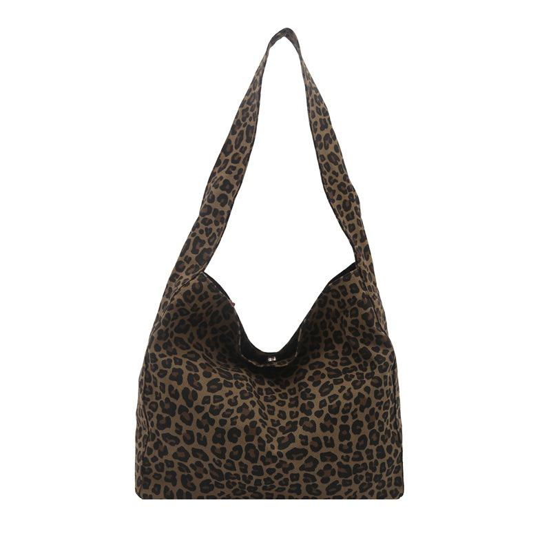 New Women's Bag Leopard Print Cloth Bag Women's Fashionable Large-capacity Shoulder Bag Simple Lazy Tote Bag
