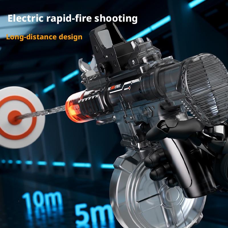 M416 Electric Water Gun with Light, Flame Effect Sprayers Continuously High Pressure High Speed Powerful, Outdoor Water Gun Toys