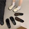 Britischer Stil flache weiße Lederschuhe Damen 2025 Frühling und Herbst neue einpedalige Pendler-Loafer Einzelschuhe