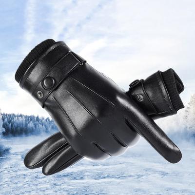 PU Leather Winter Autumn Driving Keep Warm Gloves Tactical Gloves Black Outdoor Sports Outdoor Mittens