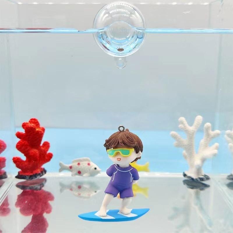 Floating Diver Device Aquarium Ornament Lovely Girl on Whale Miniature DIY Toy