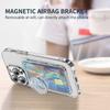 Air Bag Card Holder Type B Can Hold Two Cards. Highly Transparent PC + Reinforced N52 Magnet. Anti-scratch. for Apple for Samsung.