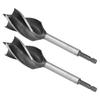 2Pcs Woodworking Drill Bit Metal Hole Saw Auger Bit 4‑Fulte 4‑Slot Hex Shank Cutter Tool 32mm