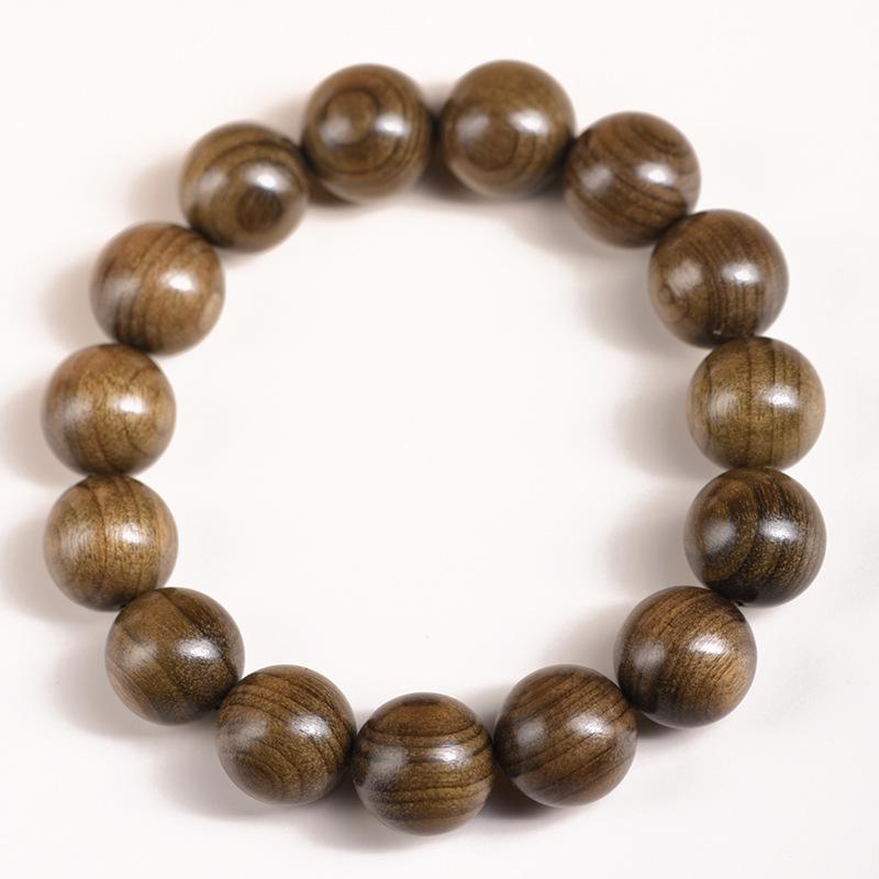 Sichuan Golden Silk Nanmu Ebony Bracelet - Intricate Wenwan Ornament with Perfect Style