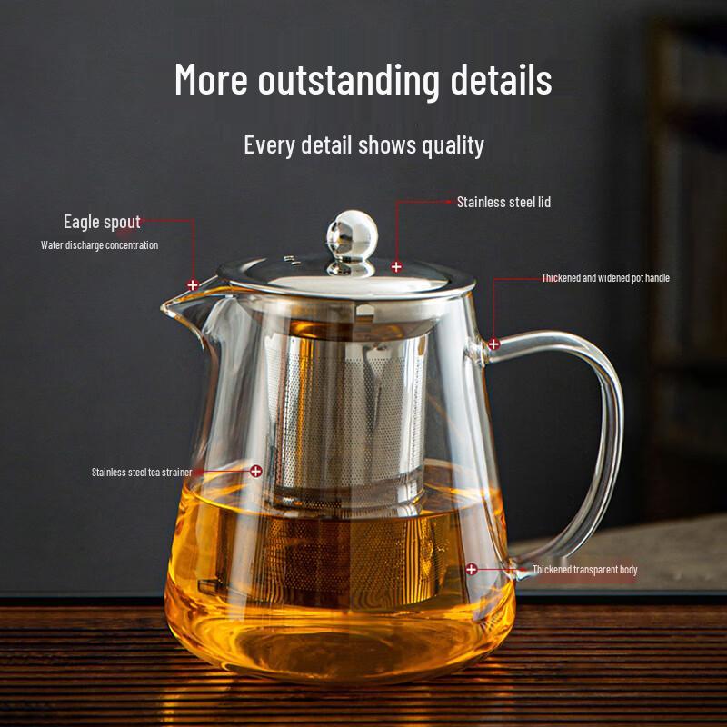 Shandianshui Thickened Heat-Resistant Glass Teapot with Infuser