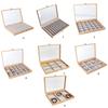 Jewelry Box Wood Frame with Multiple Compartments for Women Ladies Earrings Rings and Necklaces Display Organizer