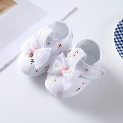 Summer Newborn Girls' Canvas Shoes Bow Knot Floral Casual Breathable Sweet Learning Walking Shoes