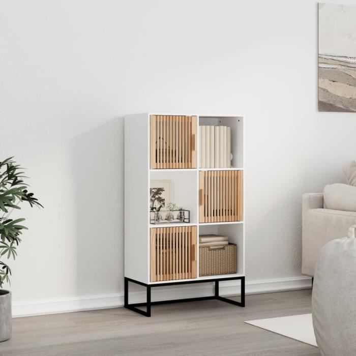 VidaXL Buffet haut blanc 70x35x125 cm bois d'ingénierie 352136