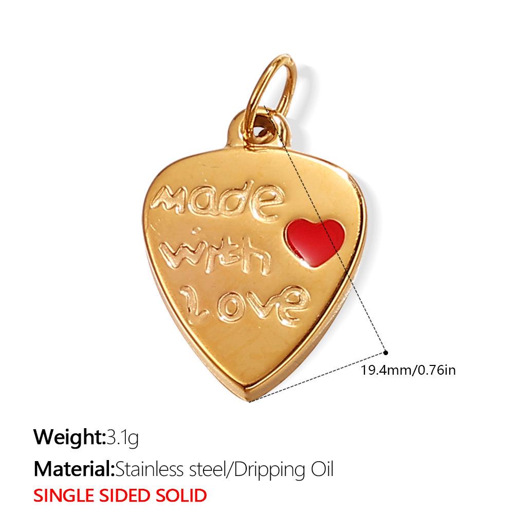 European & American Style Heart-Shaped Rhinestone Stainless Steel Pendant Necklace Accessories