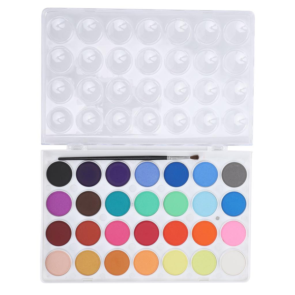 28 Colors Watercolor Paints Professional Portable Paint Block with Brush Art Supplies