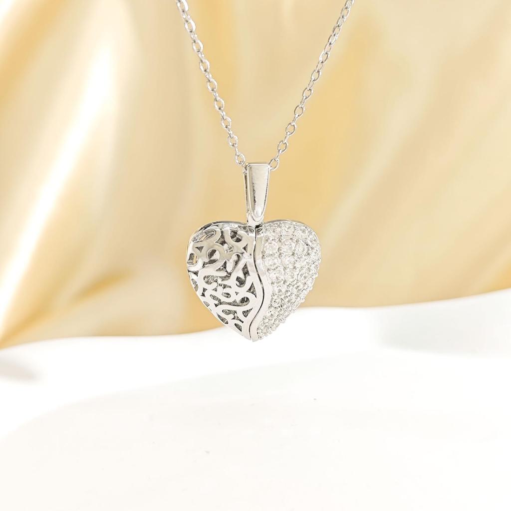 Collana con Ciondolo a Forma di Cuore Incidibile per Donna