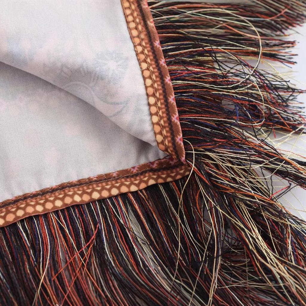 2025 Spring Strapless Tassel Dress - European & American Slim Ethnic Style for Women