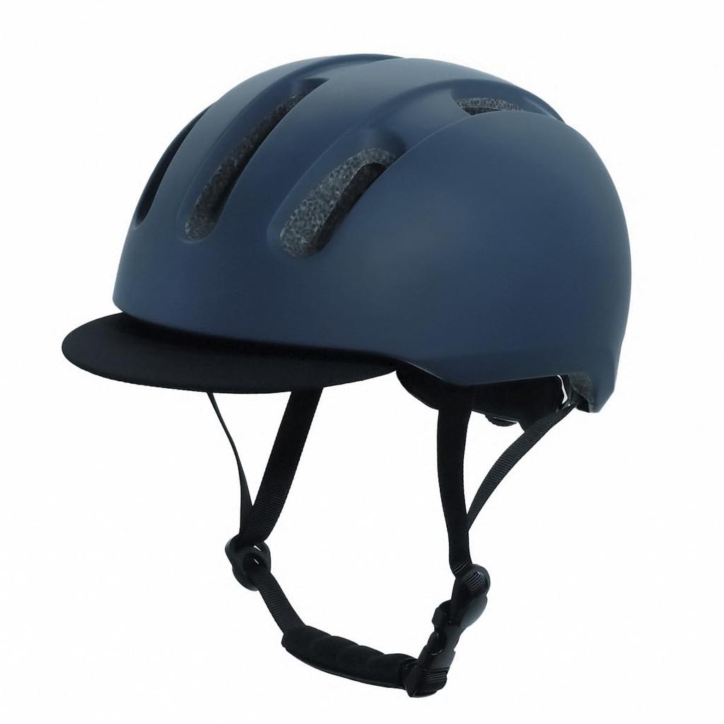 TEITO Adult Bicycle Helmet with Brim Size SG City School and Matte Navy SG-certified [Subsidy Eligible] 55-60cm, Mark, Authentic, Cycling, Commuting,