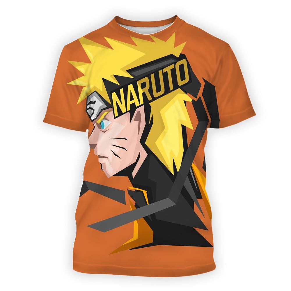 Children's Anime Naruto 3D Digital Print Boy Street Trend Round Neck Short Sleeved T-shirt