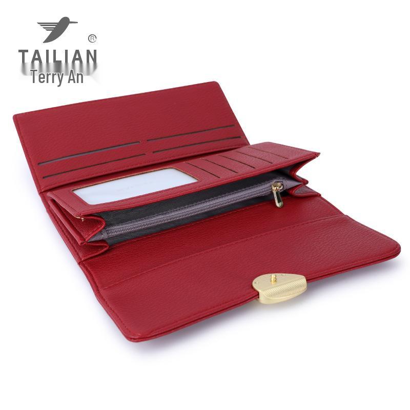 Tailian Classic Women's Three-Fold Lychee Grain Wallet Clutch Purse