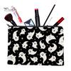 Large Capacity Pencil Bag Storage Bag, Halloween Pattern Print, Durable Canvas Zippered Clear Print Cosmetic Organizer Travel Toiletry Case,
