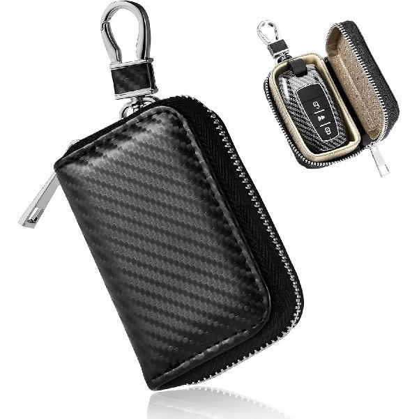 

Faraday Bag for Car Keys, Anti-Theft Carbon Fiber Key Fob Storage Case RFID Signal Blocking Bag, Faraday Key Fob Holder Protector Portable Signal