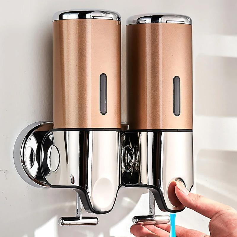 Soap Dispensers Shampoo Dispenser Hotel Bathroom Toilet Wall-mounted Shampoo Shower Gel Press Box Soap Pump Barrel Hand Liquid