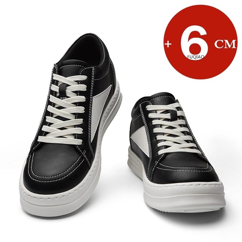 

Мужская повседневная обувь на лифте, удобная, дышащая, из натуральной кожи, обувь для увеличения роста, толстая подошва, роскошные дизайнерские плоские кроссовки на платформе 38 чёрный