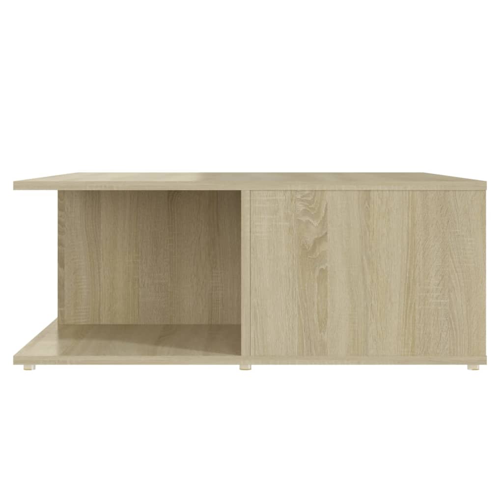 Coffee Table In White and Sonoma Oak 80 X 80 X 31 Cm Engineered Wood