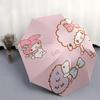 1pc My Melody & Little Twin Stars Automatic Folding Umbrella - Cute Cartoon Design, Portable 3-Fold Design with 8-Rib Iron Frame, Perfect Gift for Fan