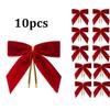 10Pcs Christmas Bow Decoration Christmas Tree Hanging Ornaments Bowknot For Xmas Wreath New Year Navidad Gifts Bow