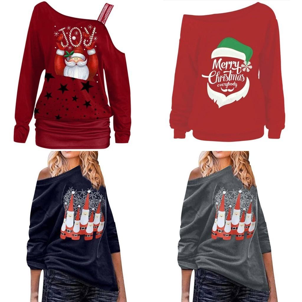 Stylish Women's Christmas Jumper Pullover Loose Fit Sweatshirt For Festive Seasons