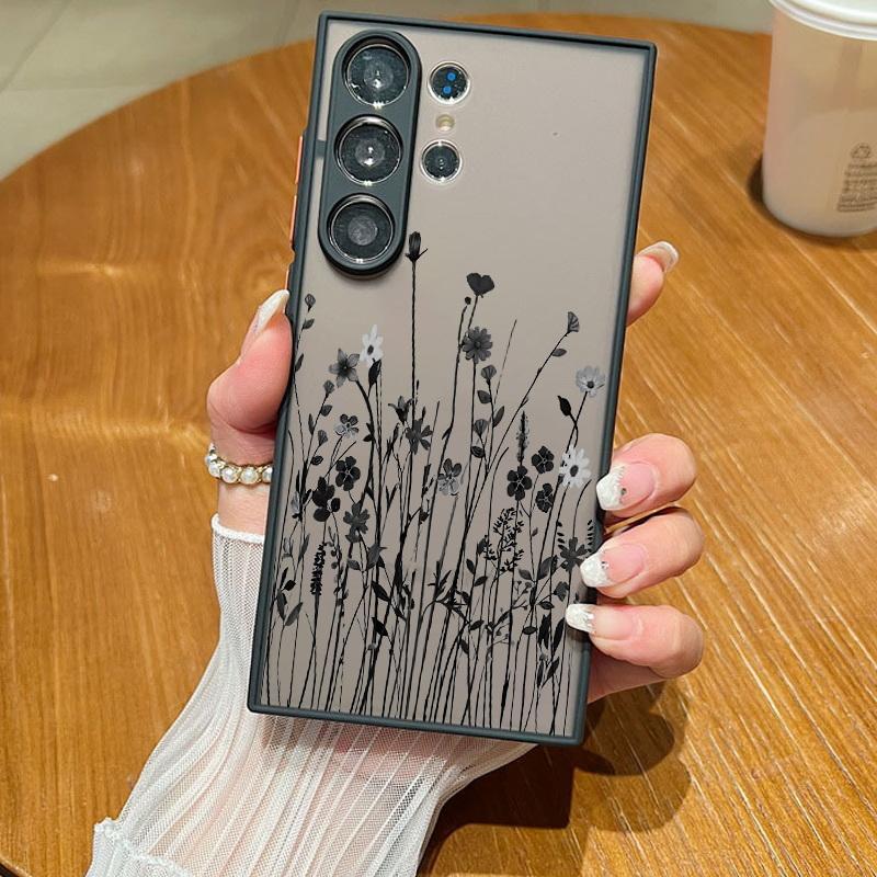 Ultra Slim Frosted Black Case für Samsung S24 S23+ S22 S21FE A51 A71 A13 4G A52 A34 A54 5G Note 20 Soft Edge PC Bumper Cover