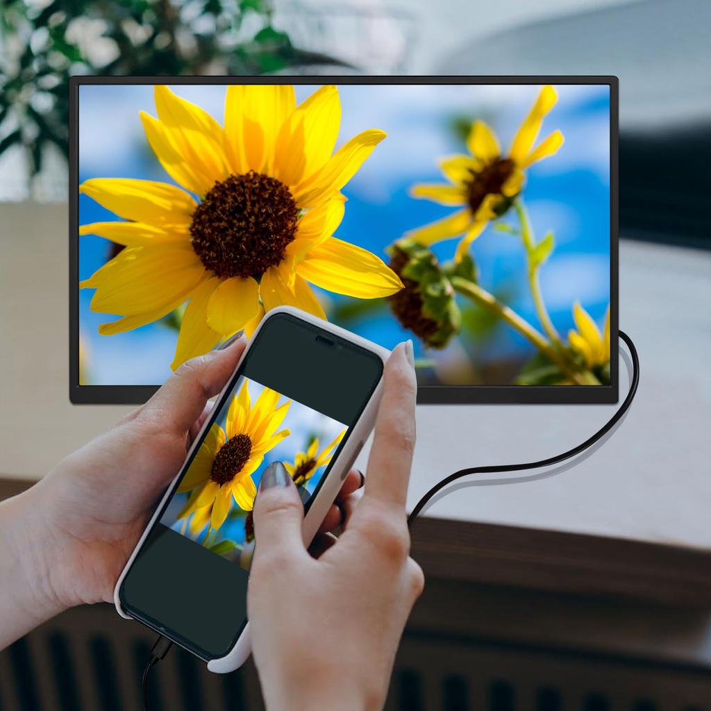 Acouto Zen18 Mobile Monitor Inch 120Hz Freestanding Stand Mobile Display for Game Switch USB Compatible with 18.5 Type-C/HDMI