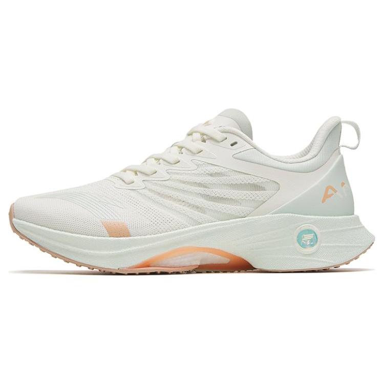 New Anta MACH 3.0 Cushioned Slip Resistant Abrasion Resistant Low Top Casual Running Shoes Women's White Orange Green 122325583-11