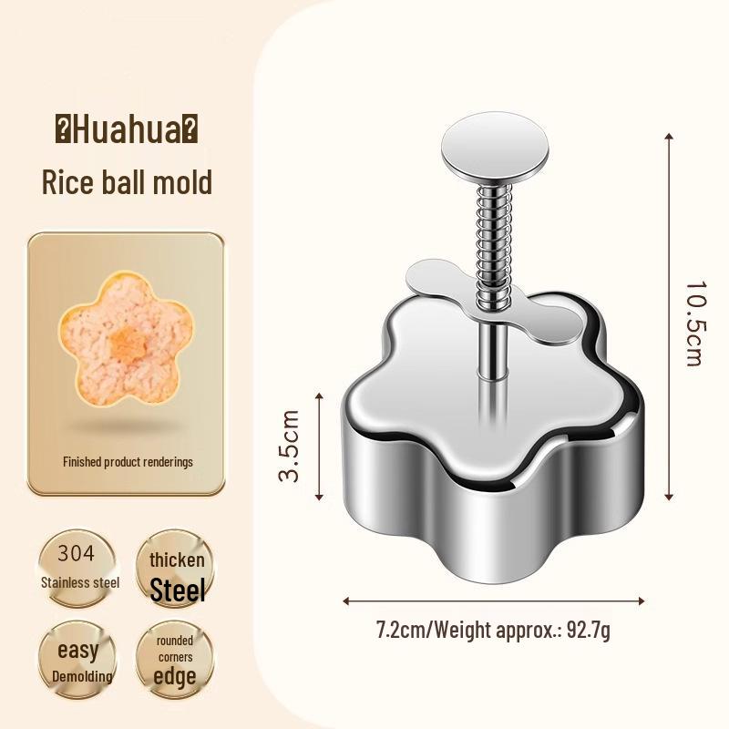 304 Stainless Steel Round Onigiri and Sushi Mold – Food Grade for Household Cooking