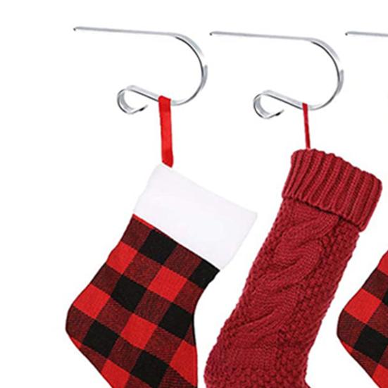 Scratch-Free Christmas Stocking Holder Metal Fireplace Stocking Hanger for Fireplace Mantel Xmas Party Decoration