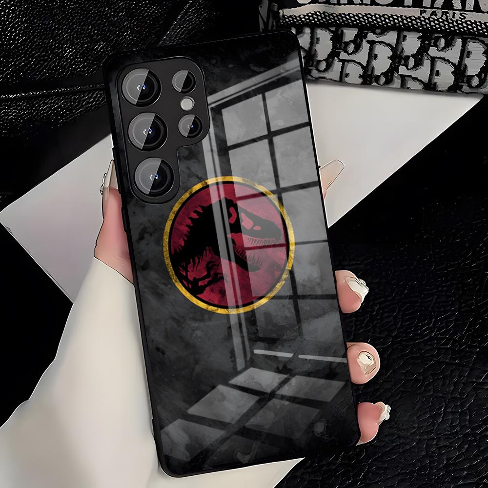 J-Jurassic Park Dinosaur Phone Case For Samsung S26 S25 Plus S20 S20 Plus S22 Ultra S23 FE S21 Plus S21 Ultra Glass Cover