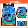 New Arrival Stitch Cartoon Backpack Set For Elementary School Students Cute Shoulder Bag Pencil Case Included