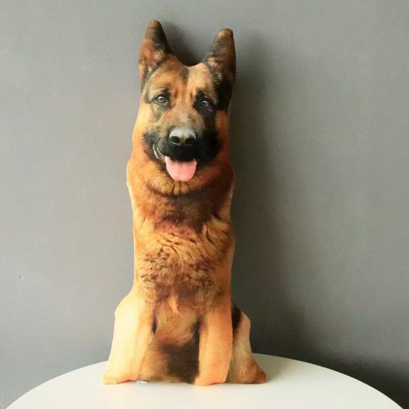 50cm Cute Simulation Dog Plush Toy 3D Printing Stuffed Animal Dog Plush Pillow Stuffed Cartoon Cushion Kids Doll Home Decro Gift