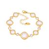 High Shine Faceted Czech Glass Beads Bracelet Multi Faceted Transparent Gem Cut Stainless Steel Bangle for Women Tarnish Free