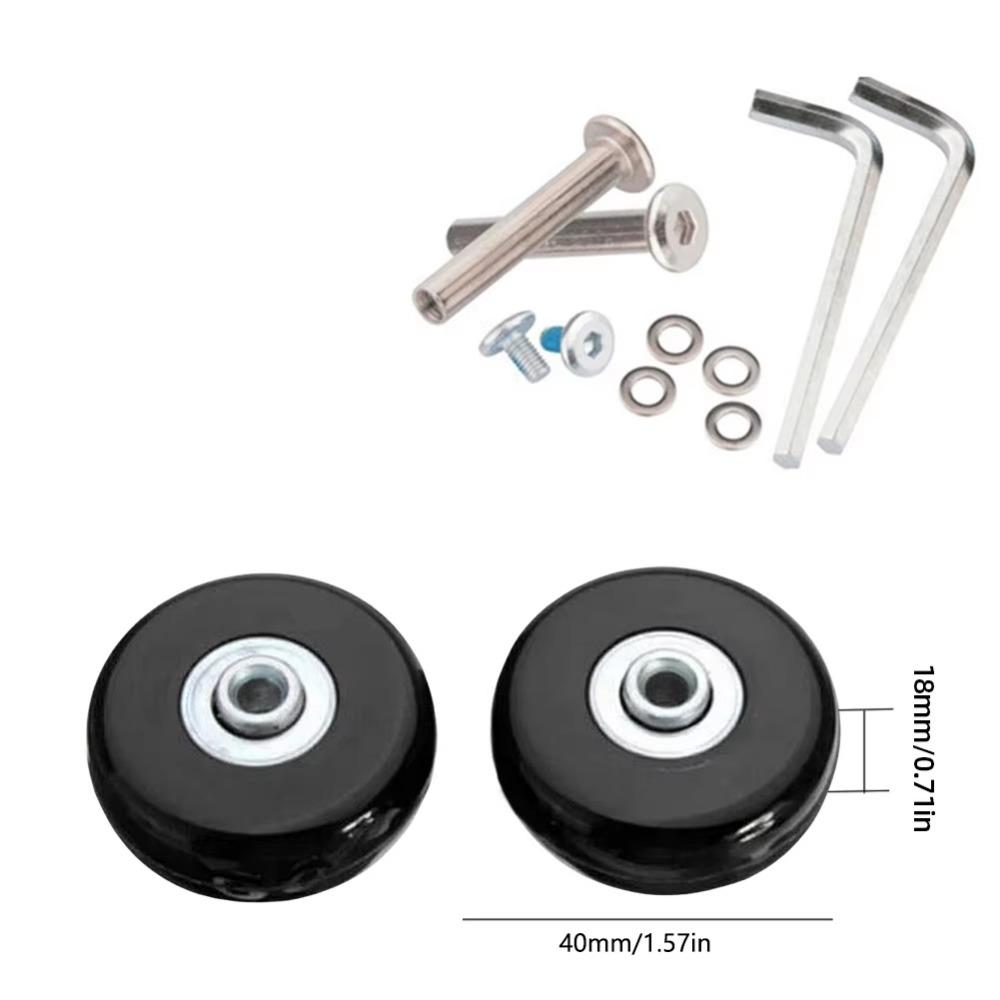 

Wear Resistant Rubber Luggage Wheels Flexible Wheel Replacement Set Travel 40x18mm