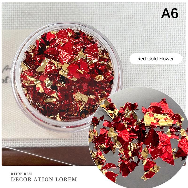 1 Box Goldfolien-Splitter Nagelglitzer Für DIY-Nägel Sticker-Kunst Nageldekorationen Mehrfarbige Blattgold-Flocken