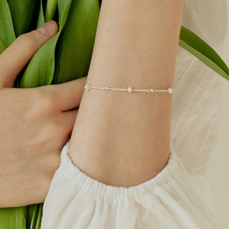 murmur [925silver]Pearl point ball bracelet