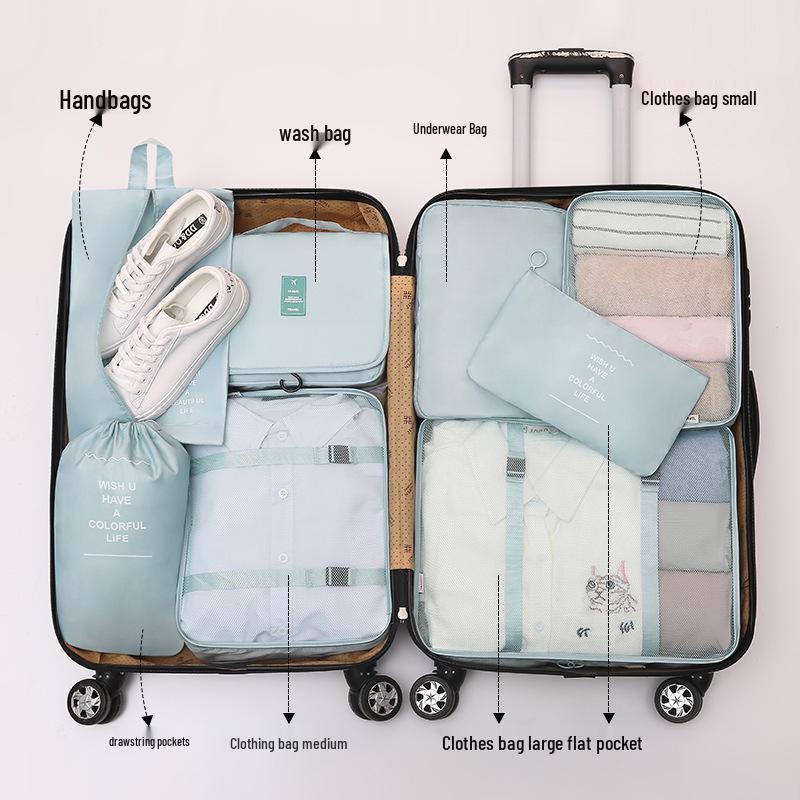 8-teiliges Reise-Organizer-Set: Tragbare Aufbewahrung für Kleidung, Schuhe und Unterwäsche