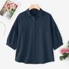 ZANZEA Women Turn Down Collar Casual 3/4 Sleeve Loose Blouse